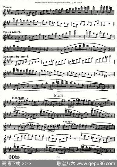 柯勒练习曲作品93号（一）