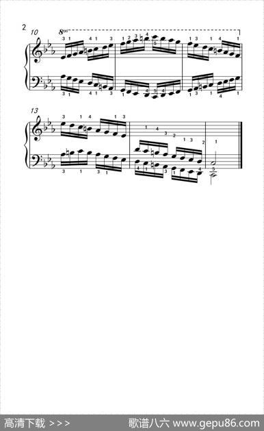 C小调音阶（反向四个八度）（孩子们的钢琴音阶、和弦与琶音2）