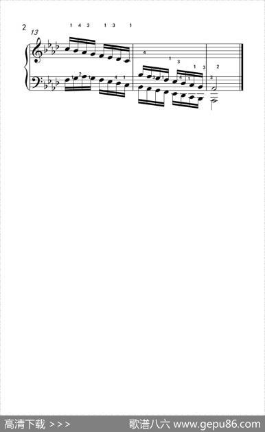 降A大调音阶（反向四个八度）（孩子们的钢琴音阶、和弦与琶音2）