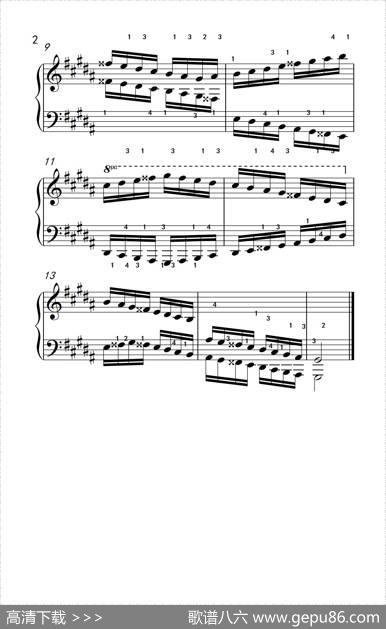升G小调音阶（反向四个八度）（孩子们的钢琴音阶、和弦与琶音2）