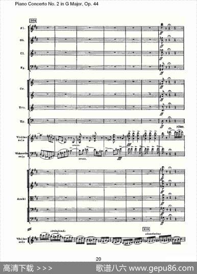 G大调第二钢琴协奏曲,Op.44第二乐章