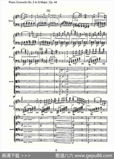 G大调第二钢琴协奏曲,Op.44第二乐章