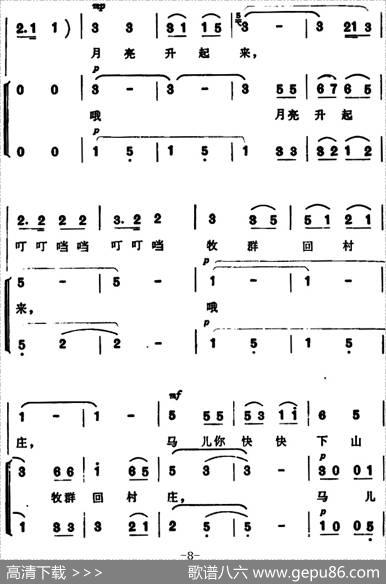 马儿哟，你快快跑 - 张冠荣|郭万春作曲、李景铄编合唱