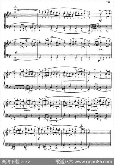 加伏特舞曲（巴赫曲、陈剑一改编版、带指法）|巴赫曲、陈剑一改编
