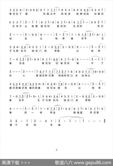 留不了爱（简谱） - 作曲/填词：徐诗喻|编曲/监制：蔡晓恩