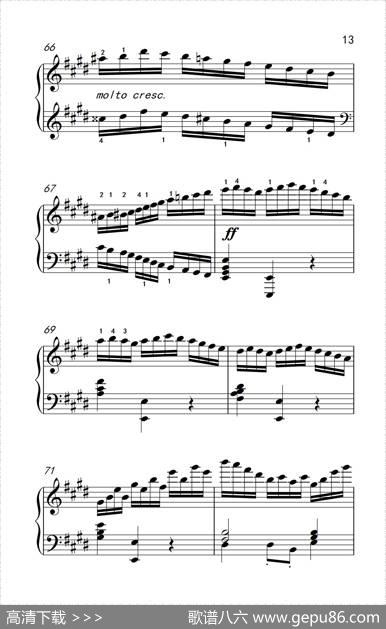 莫什科夫斯基钢琴练习曲（第一首）