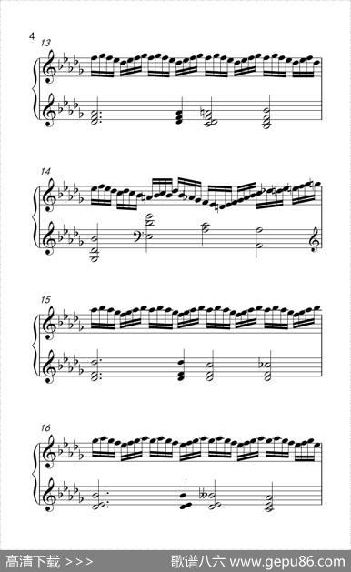 莫什科夫斯基钢琴练习曲（第十二首）
