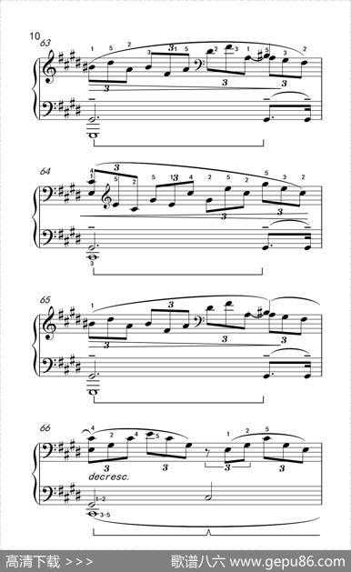 第十四号钢琴奏鸣曲（月光）持续的慢板