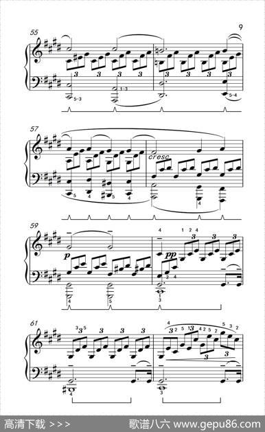 第十四号钢琴奏鸣曲（月光）持续的慢板