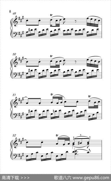 A大调钢琴奏鸣曲优雅的行板