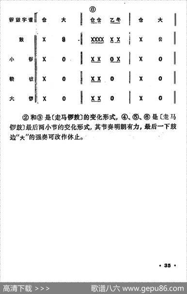 锣鼓谱：走马锣鼓|《怎样打锣鼓》编写组