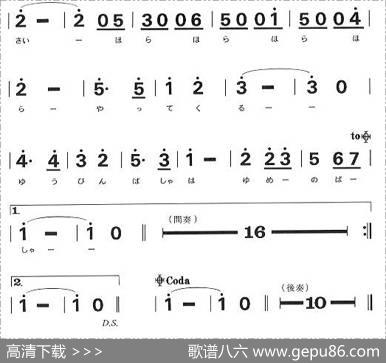 邮便马车（复音口琴谱）