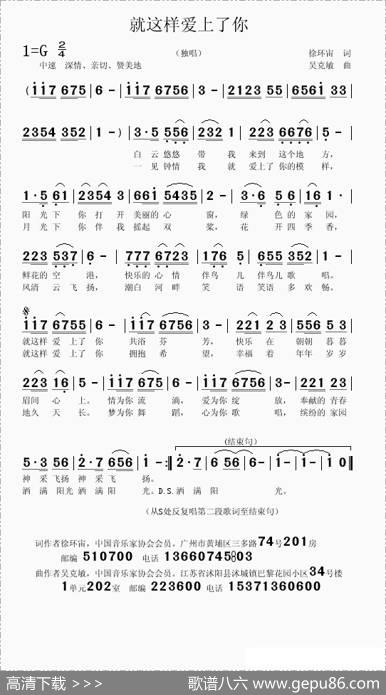 就这样爱上了你（徐环宙词吴克敏曲） - 徐环宙|吴克敏