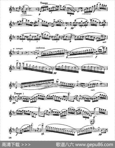 长笛八级考级曲谱（第四部分1—2）