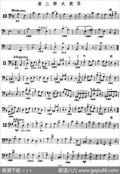 大提琴练习曲：大把位（10—15）
