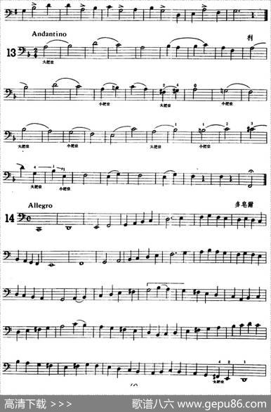 大提琴练习曲：大把位（10—15）