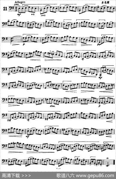 大提琴练习曲：大把位（16—21）
