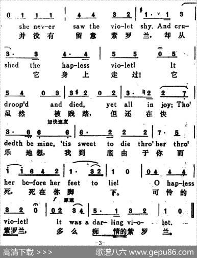 [奥]紫罗兰（TheViolet）（汉英文对照） - [德]歌德词、邓映易译配|[奥]莫扎特