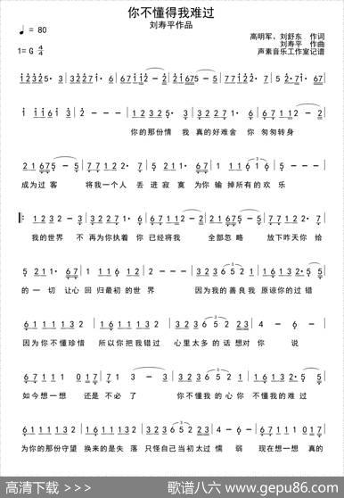 你不懂得我难过 - 刘舒东高明军|刘寿平