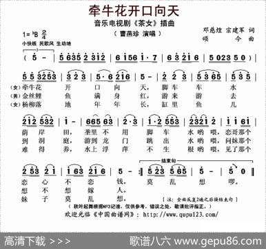 牵牛花开口向天（音乐电视剧《茶女》插曲） - 邓慈煌宗建军|颂今陈述刘