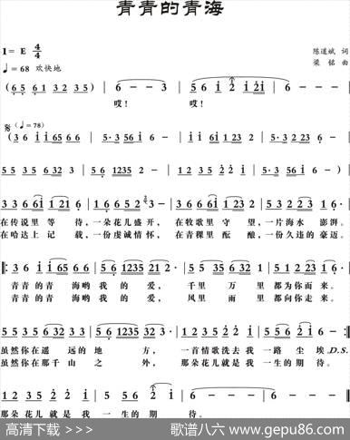 青青的青海（陈道斌词，梁铭曲，演唱：卓玛旺姆） - 陈道斌|梁铭