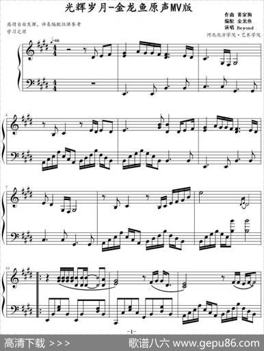 光辉岁月（金龙鱼编配版）|黄家驹作曲金龙鱼编配