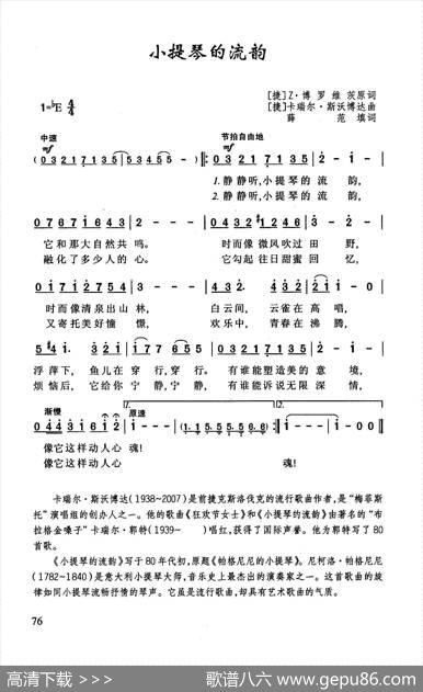 小提琴的流韵 - [捷]Z·博罗维茨原词薛范填词|[捷]卡瑞尔·斯沃博达
