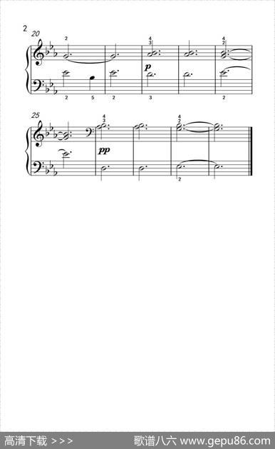 降E大调练习曲（约翰·汤普森成人钢琴教程第一册）