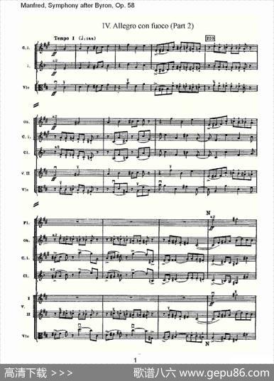 Manfred,SymphonyafterByron,Op.58第四乐章第二部（一）