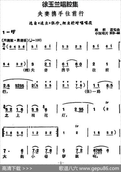 徐玉兰唱腔集：夫妻携手往前行（选自《追鱼》张珍、鲤鱼精对唱唱段）