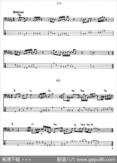 电贝司专业等级第五级（二、必弹曲目：练习曲）