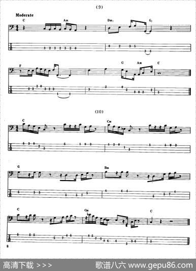 电贝司专业等级第五级（二、必弹曲目：练习曲）