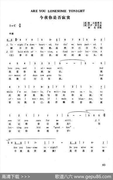 今夜你是否寂寞（英汉） - [美]鲁·汉德曼|[美]罗伊·特克
