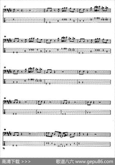 电贝司专业等级第六级（三、自选曲目）