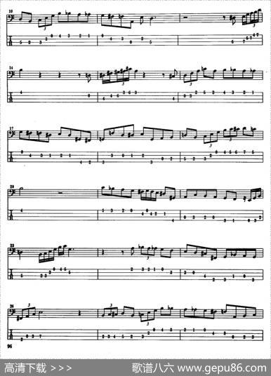 电贝司专业等级第六级（三、自选曲目）