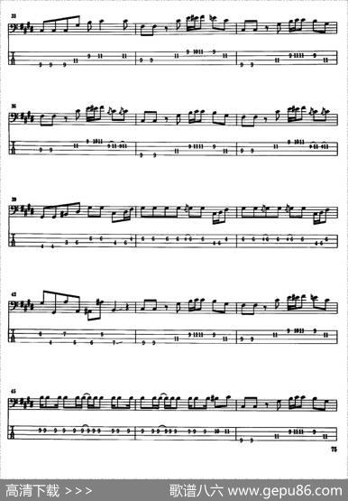 电贝司专业等级第六级（三、自选曲目）