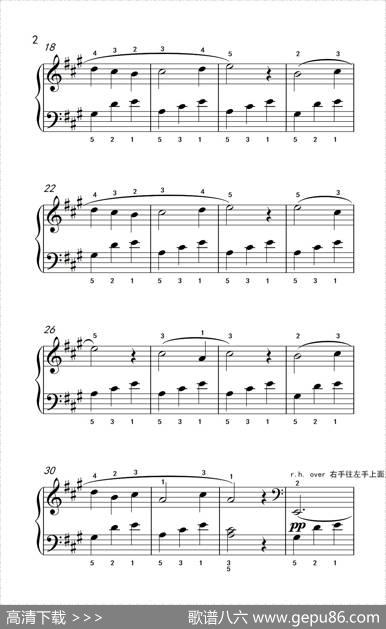 春之歌（老年大学钢琴教程1）|[美]约翰·汤普森