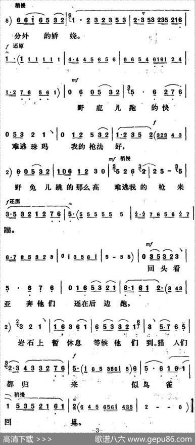 新凤霞唱腔选：驰骋在草原上射猎逍遥（《金沙江畔》珠玛唱段）