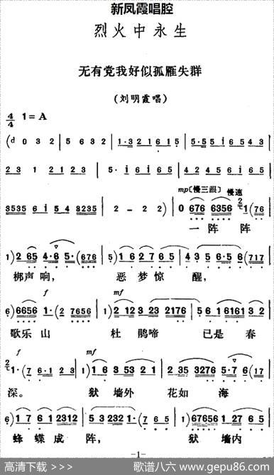新凤霞唱腔选：无有党我好似孤雁失群（《烈火中永生》刘明霞唱段）
