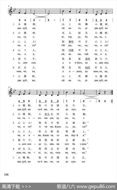 山上两棵小橡树