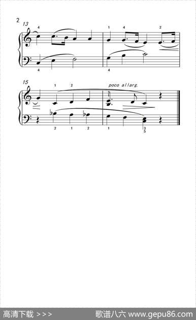 乡村舞曲（约翰·汤普森成人钢琴教程第二册）