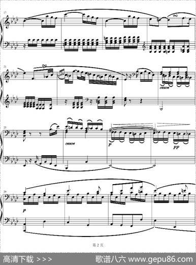 c小调第八钢琴奏鸣曲第二乐章（Op.13“悲怆”）