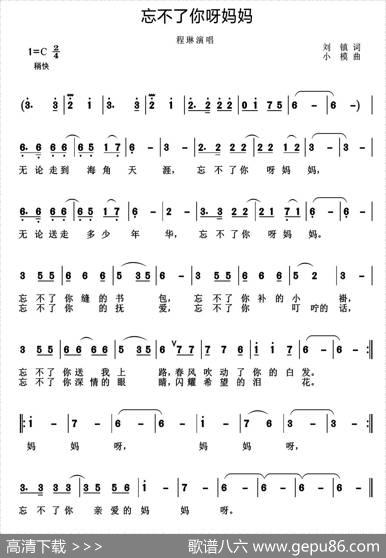 忘不了你呀妈妈（刘镇词小模曲） - 刘镇|小模