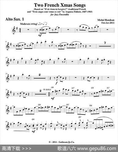 TwoFrenchXmasSongs（第一中音萨克斯分谱）