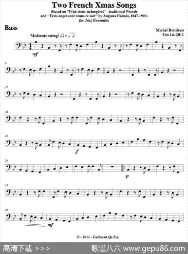 TwoFrenchXmasSongs（贝司分谱）