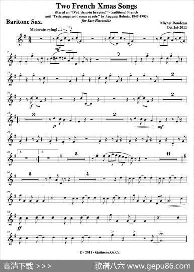 TwoFrenchXmasSongs（上低音萨克斯分谱）