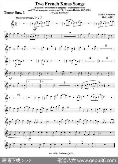 TwoFrenchXmasSongs（第一次中音萨克斯分谱）