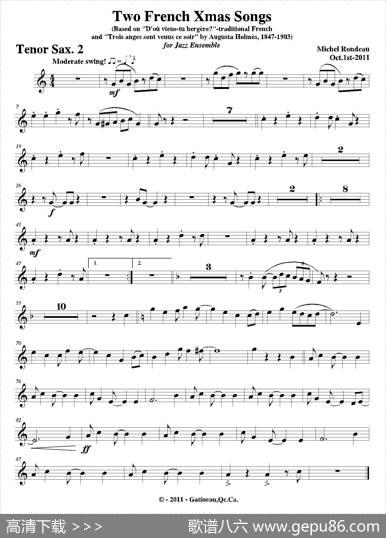 TwoFrenchXmasSongs（第二次中音萨克斯分谱）