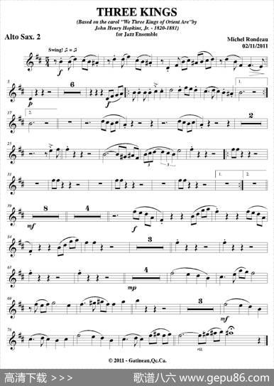 THREEKINGS（第二中音萨克斯分谱）