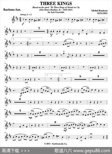 THREEKINGS（上低音萨克斯分谱）